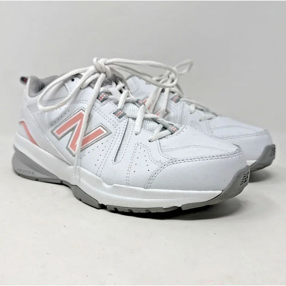 New Balance 608 V5 Cross Trainer Sneakers Womens Size 10 D White/Pink Leather